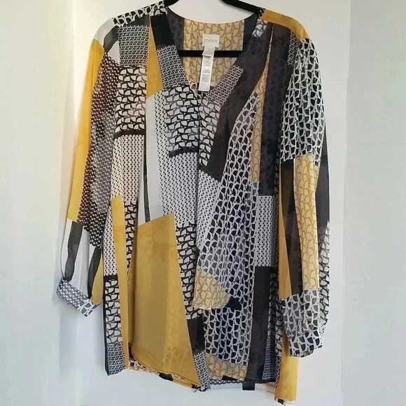 Chico's Gorgeous print blouse 1 - Picture 1 of 7